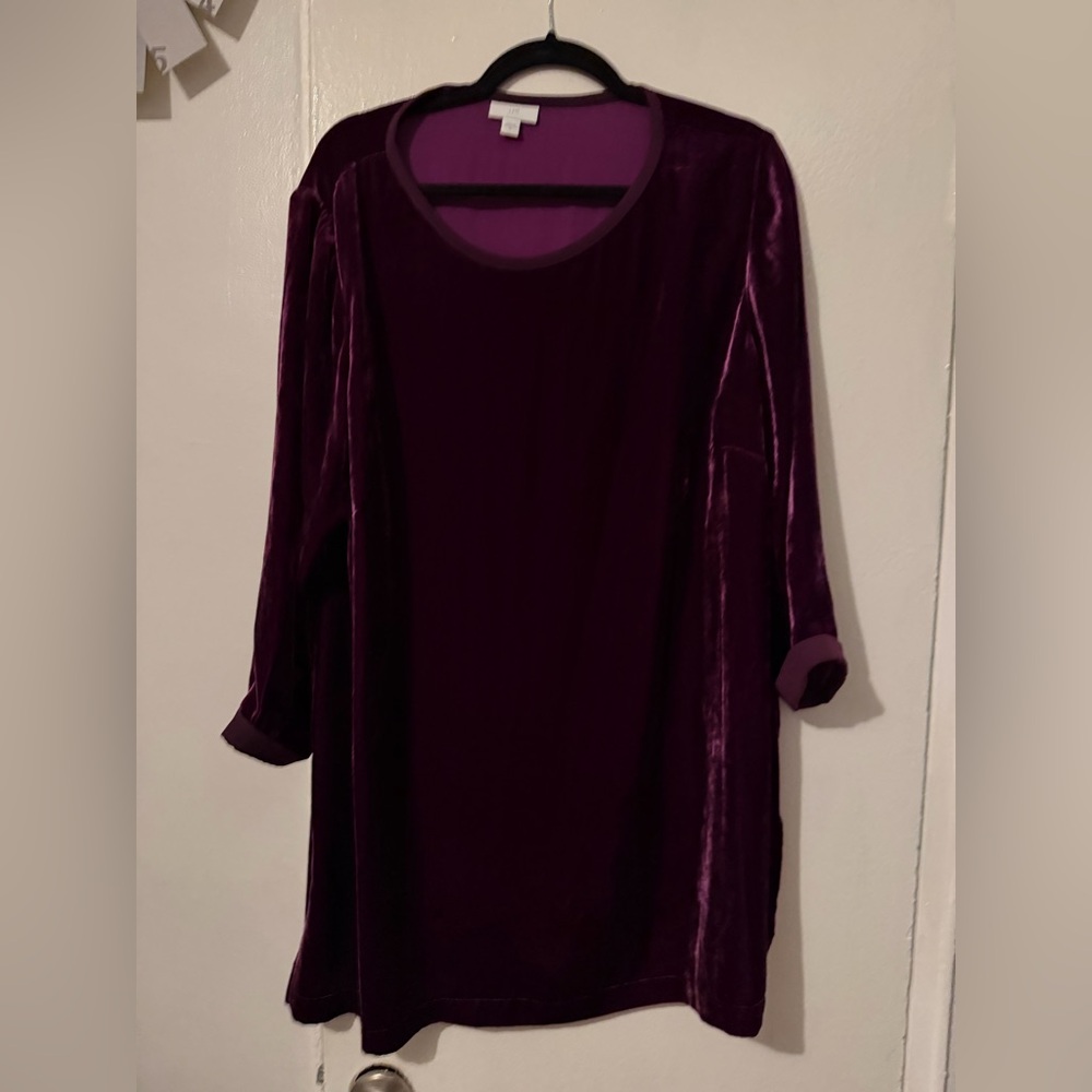 J jill silk/rayon swing tunic Burgund